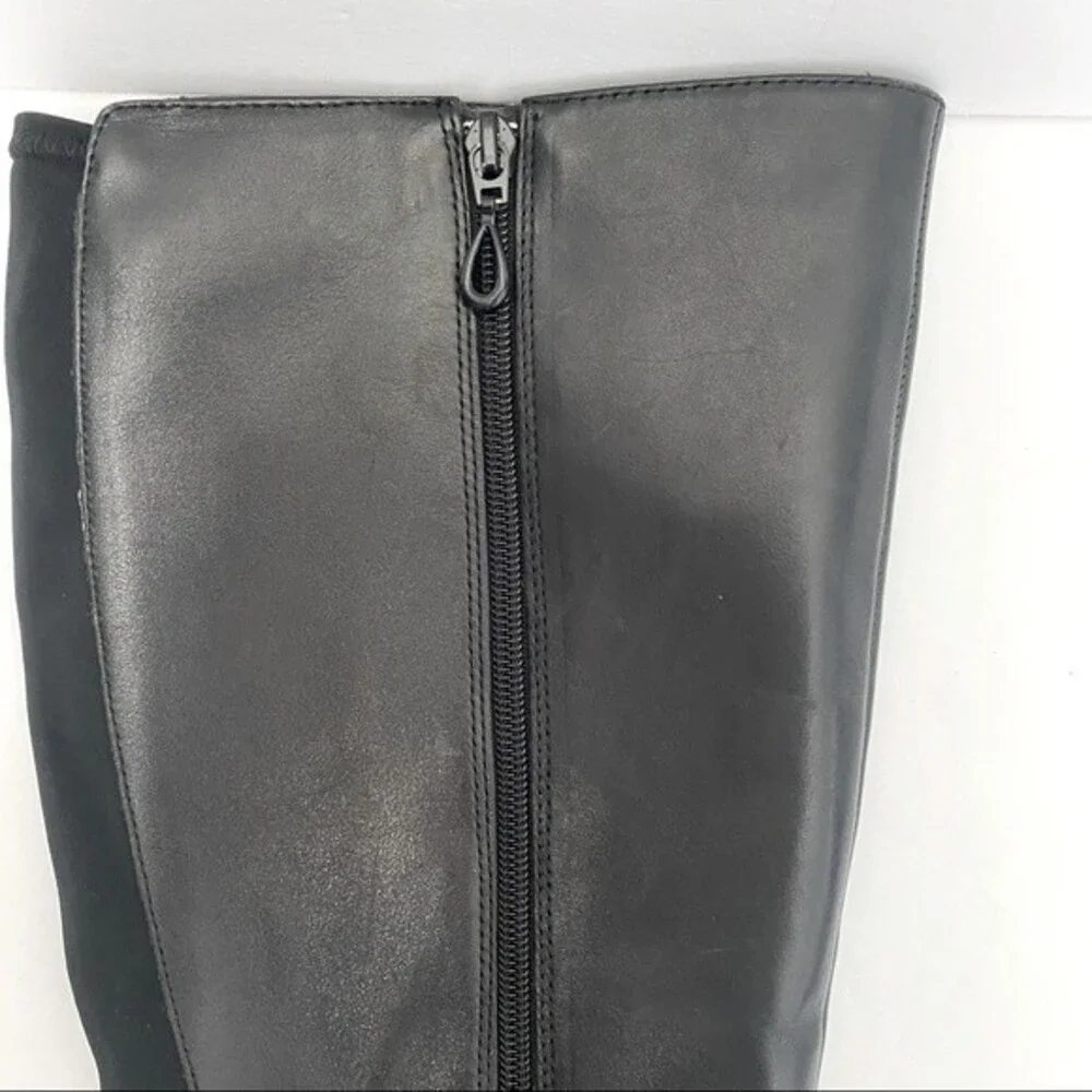 Me too Harlow Black Leather Over the Knee Boots Size 9 1/2